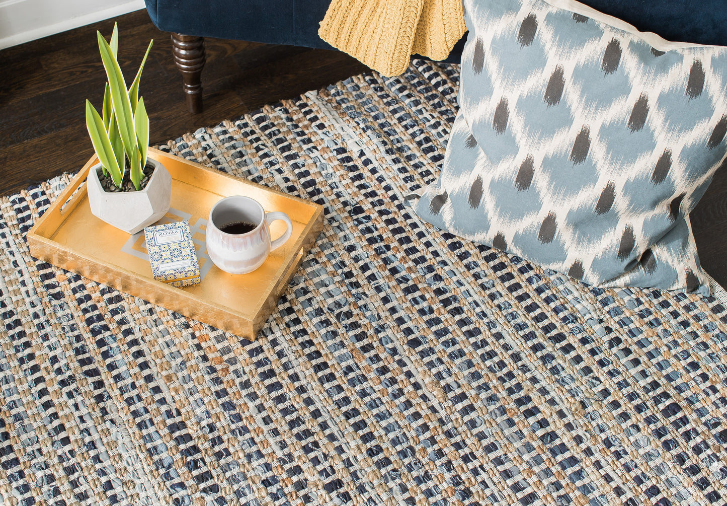 Bell Bottom Blues Cotton Rug