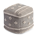 Sidney Street Square Pouf Black and Ivory Color