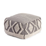 Chippewa Gray and Ivory Pouf Hand-Crafted