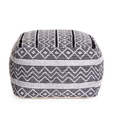Chouteau Black and Ivory Pouf Hand-crafted