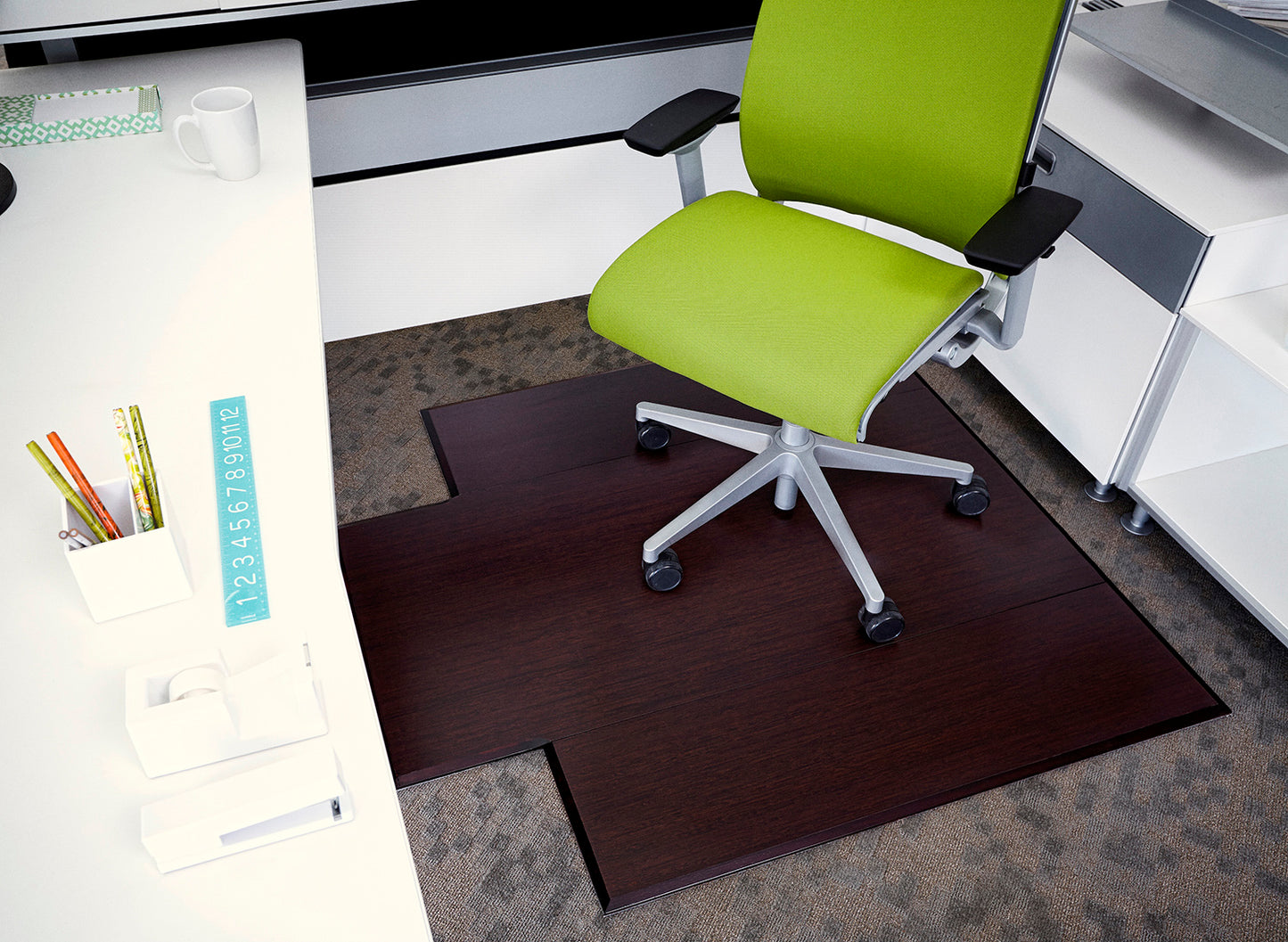 Dark Cherry Bamboo Tri-Fold Chair Mat