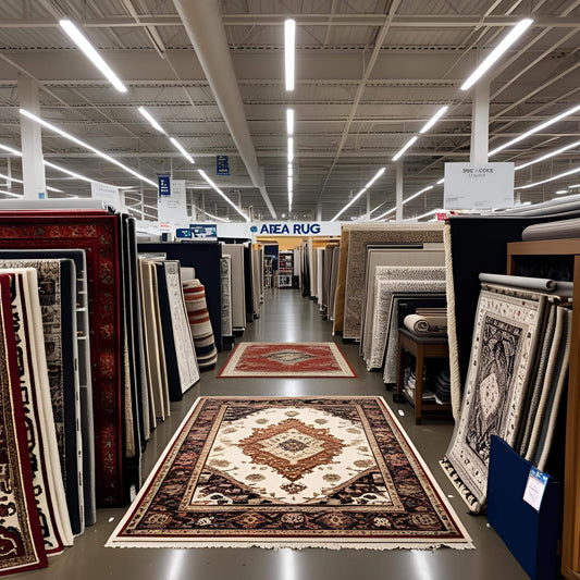 tons of area rugs at big box retailer