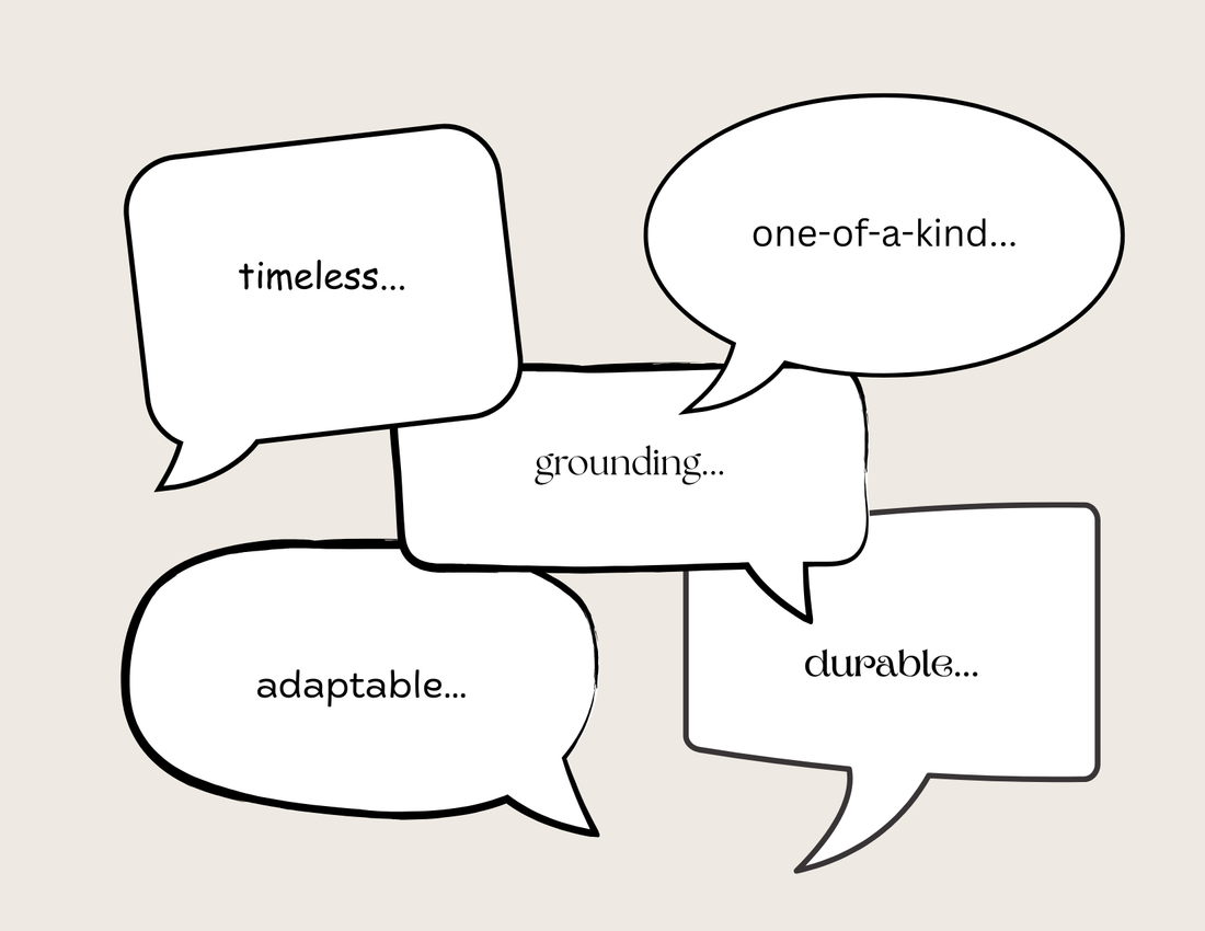 a group of word bubbles with words describing natural fiber rugs
