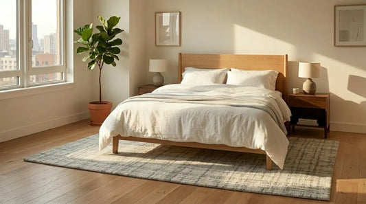 sunny urban apartment bedroom