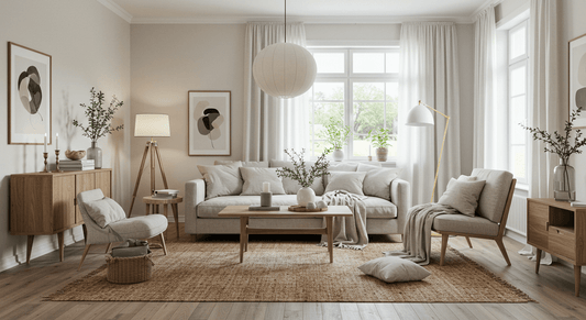 modern decor living room with jute rug