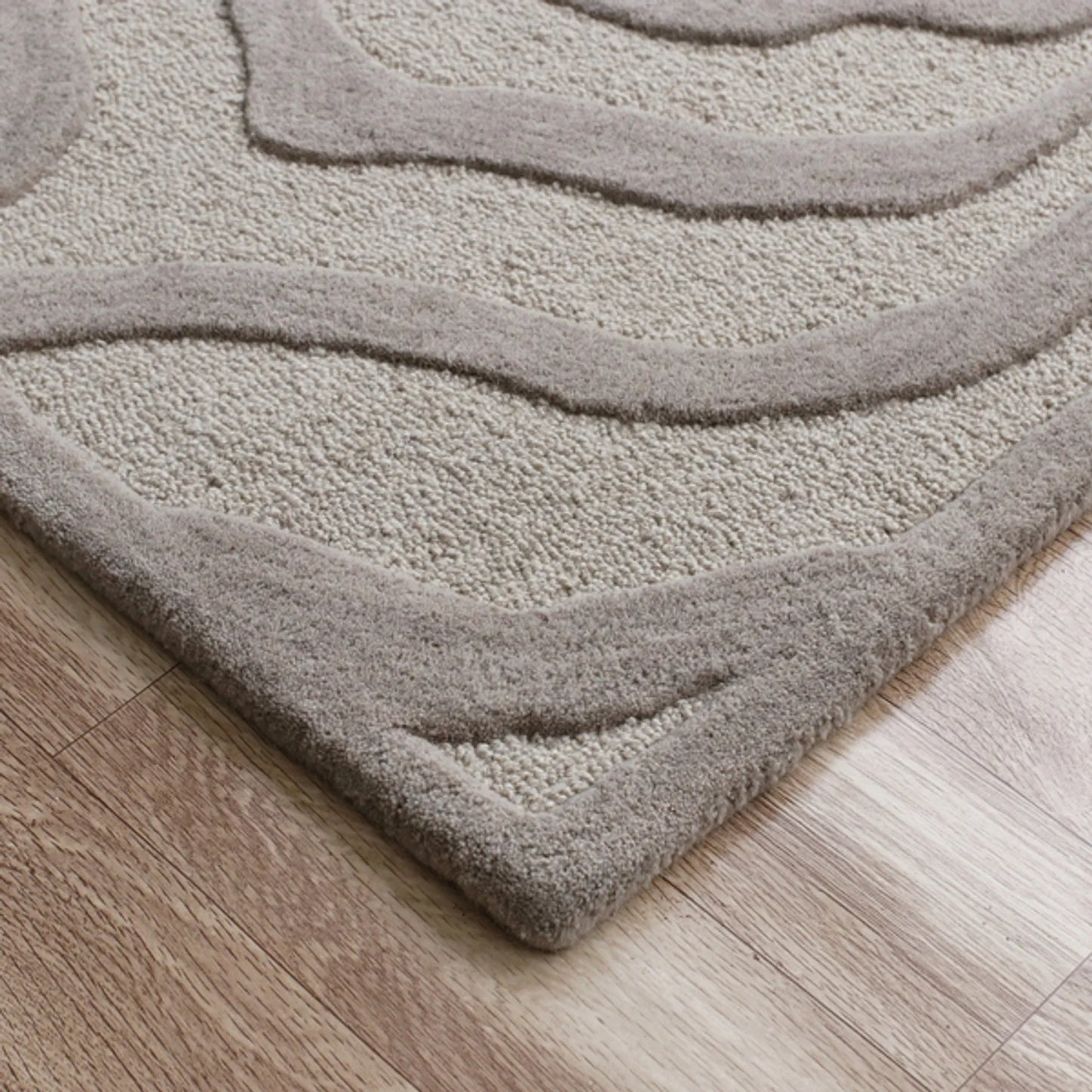 Taupe Zebra Hand Tufted Wool Rug - 7'9" x 9'9"