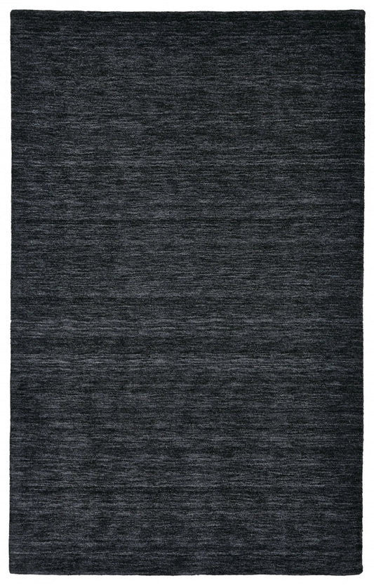 Black Hand Woven Wool Rug - 8' x 11'