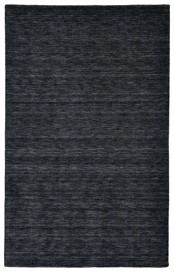 Black Hand Woven Wool Rug - 8' x 11'