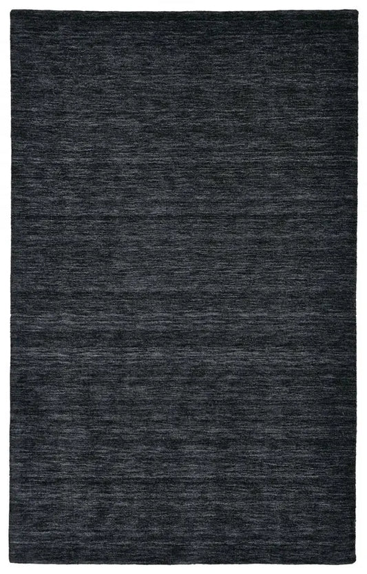 Black Hand Woven Wool Rug - 8' x 11'