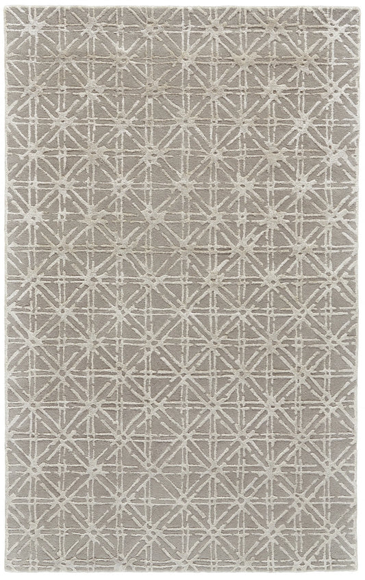 Taupe, Ivory & Tan Hand Tufted Wool Rug - 8' x 11" - Only 3 left