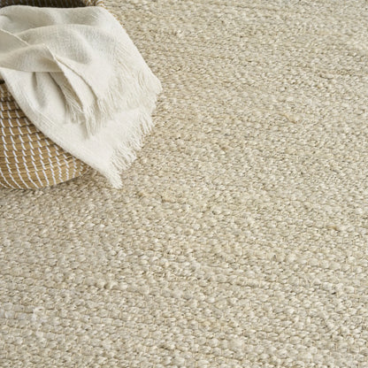 Hand Woven Ivory Jute Area Rug - 4' x 6'