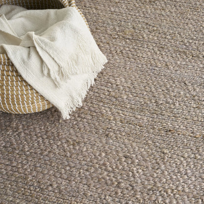 Gray Jute Hand Woven Area Rug - 8' x 10'