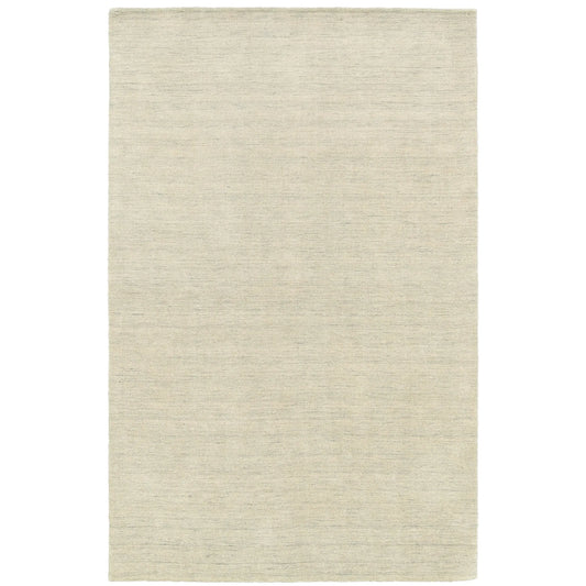 Beige Wool Hand Tufted Area Rug - 5' x 8'