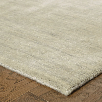 Beige Wool Hand Tufted Area Rug - 5' x 8'