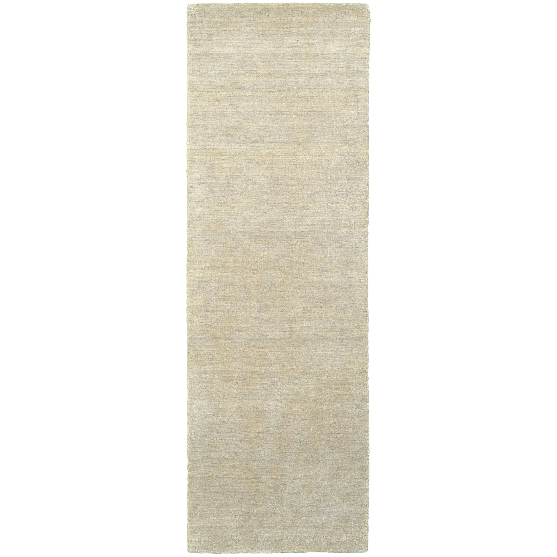 Beige runner rug on a white background