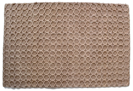 Beige & Brown Geometric Hand Woven Jute Rug - 6' x 9'