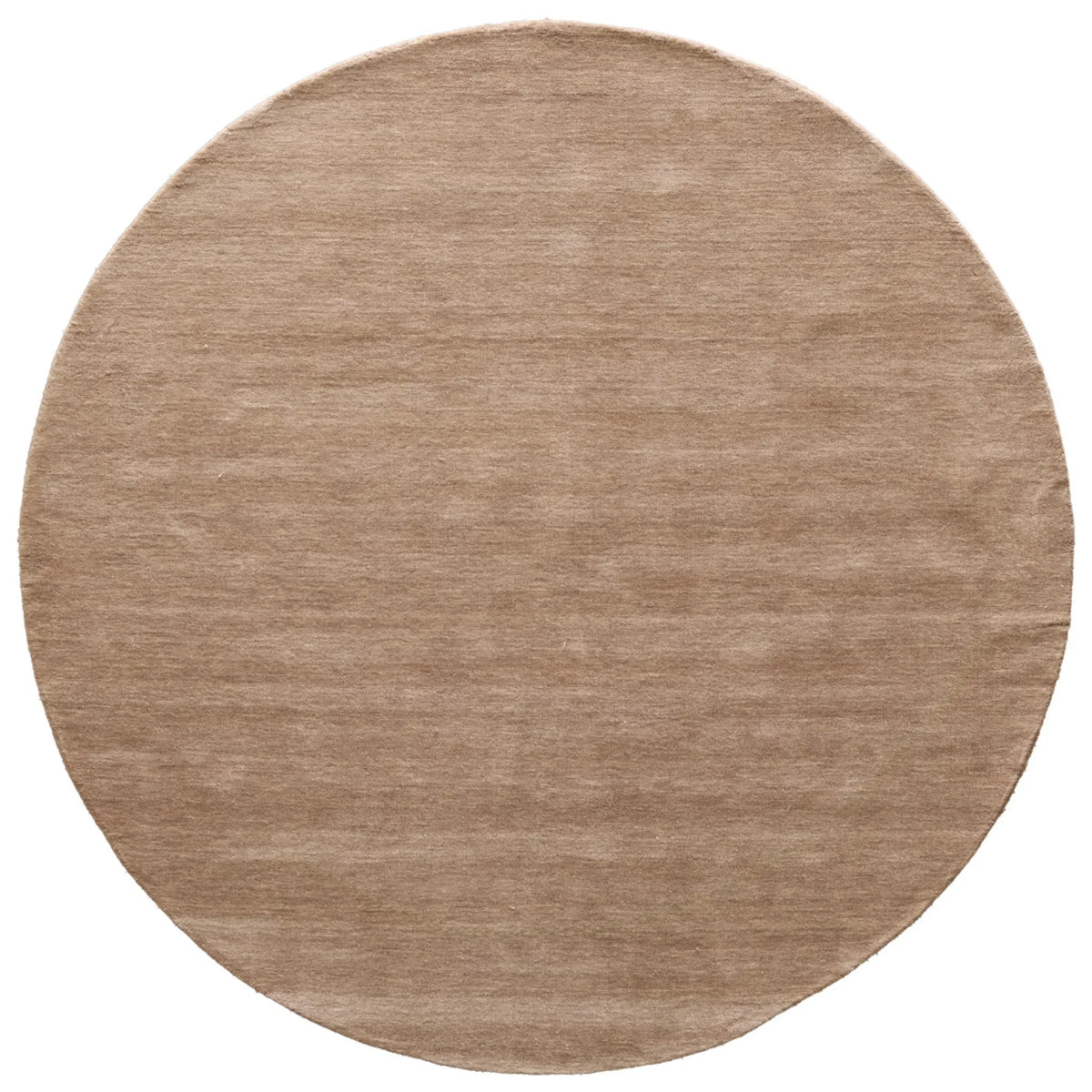Round beige rug on a white background