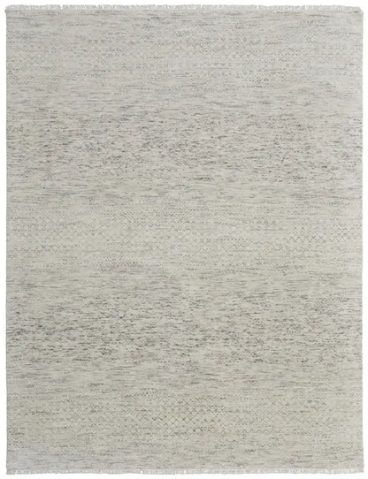 Ivory & Gray Hand Knotted Wool Rug - 8' x 10'