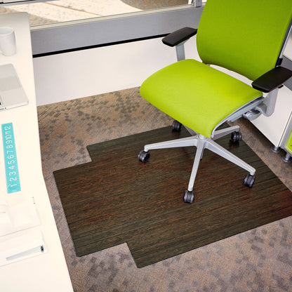 Java Standard Bamboo Chair Mat with Lip with green desk chair