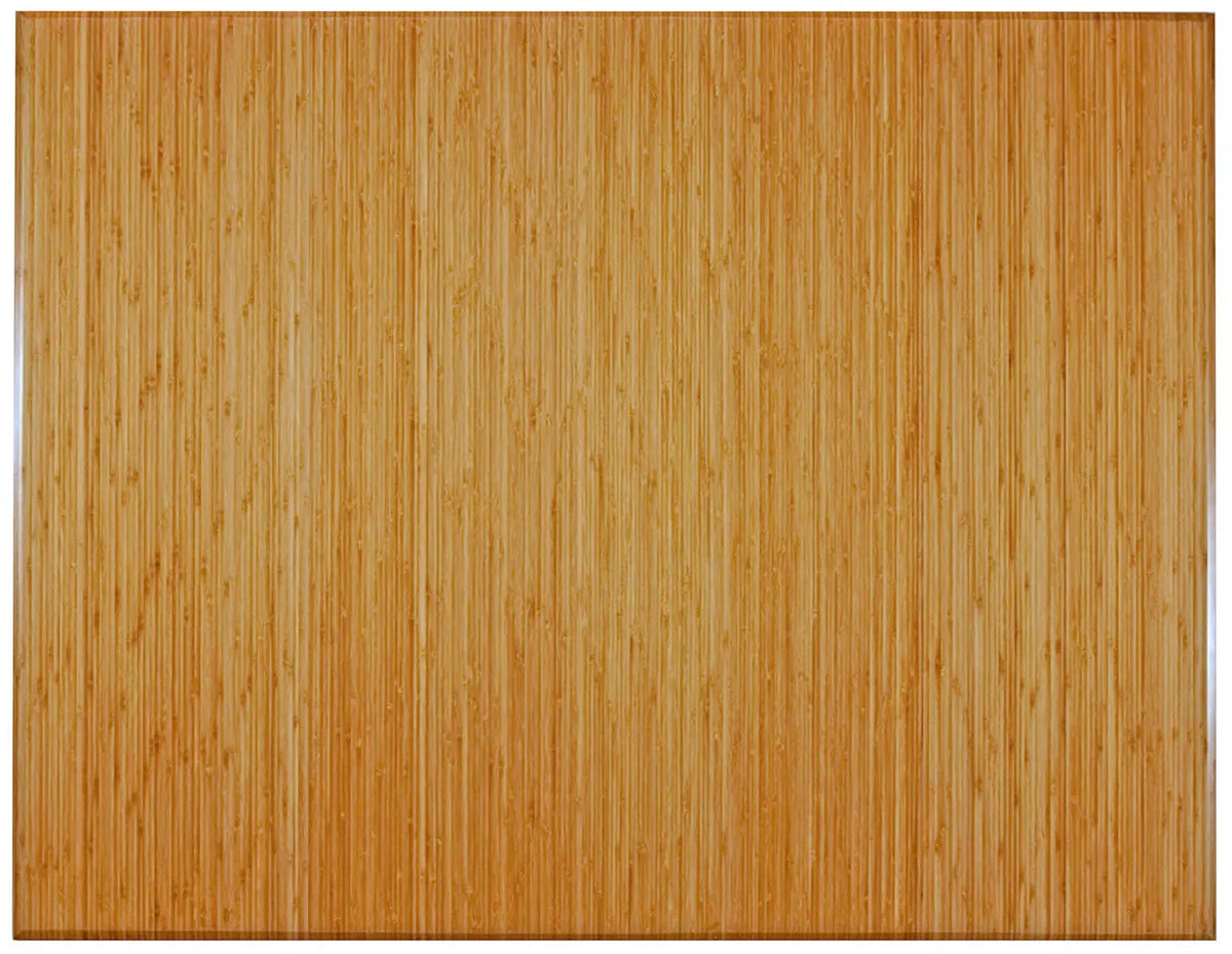 Large natural bamboo foldable office chair mat, 47 × 60 inches