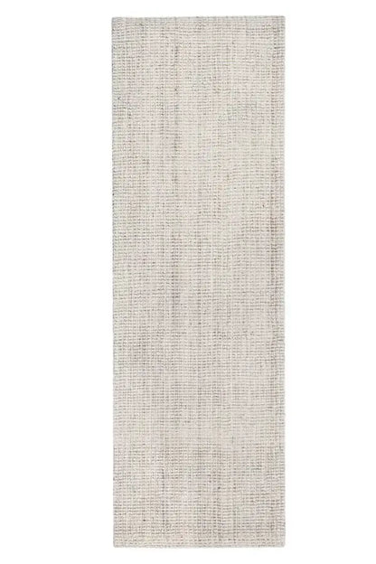 ivory jute runner rug with a textured pattern on a white background