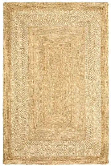 classic tan bordered jute rug