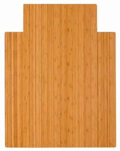A rectangular bamboo chair mat with a stepped, tiered design, shown against a plain white background.