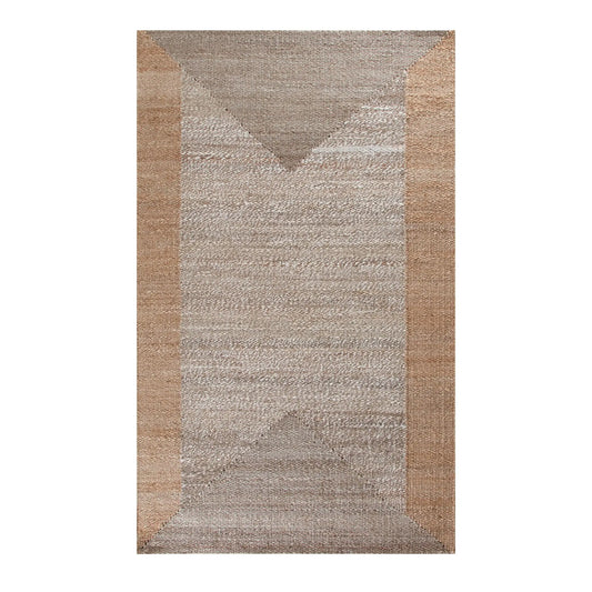 tan, taupe and brown rug on white background
