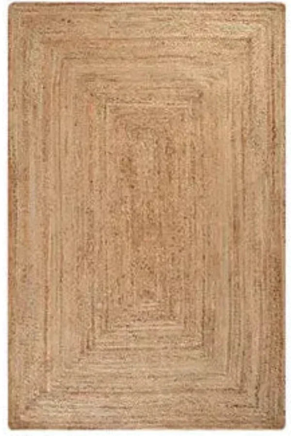 rectangular braided natural jute rug