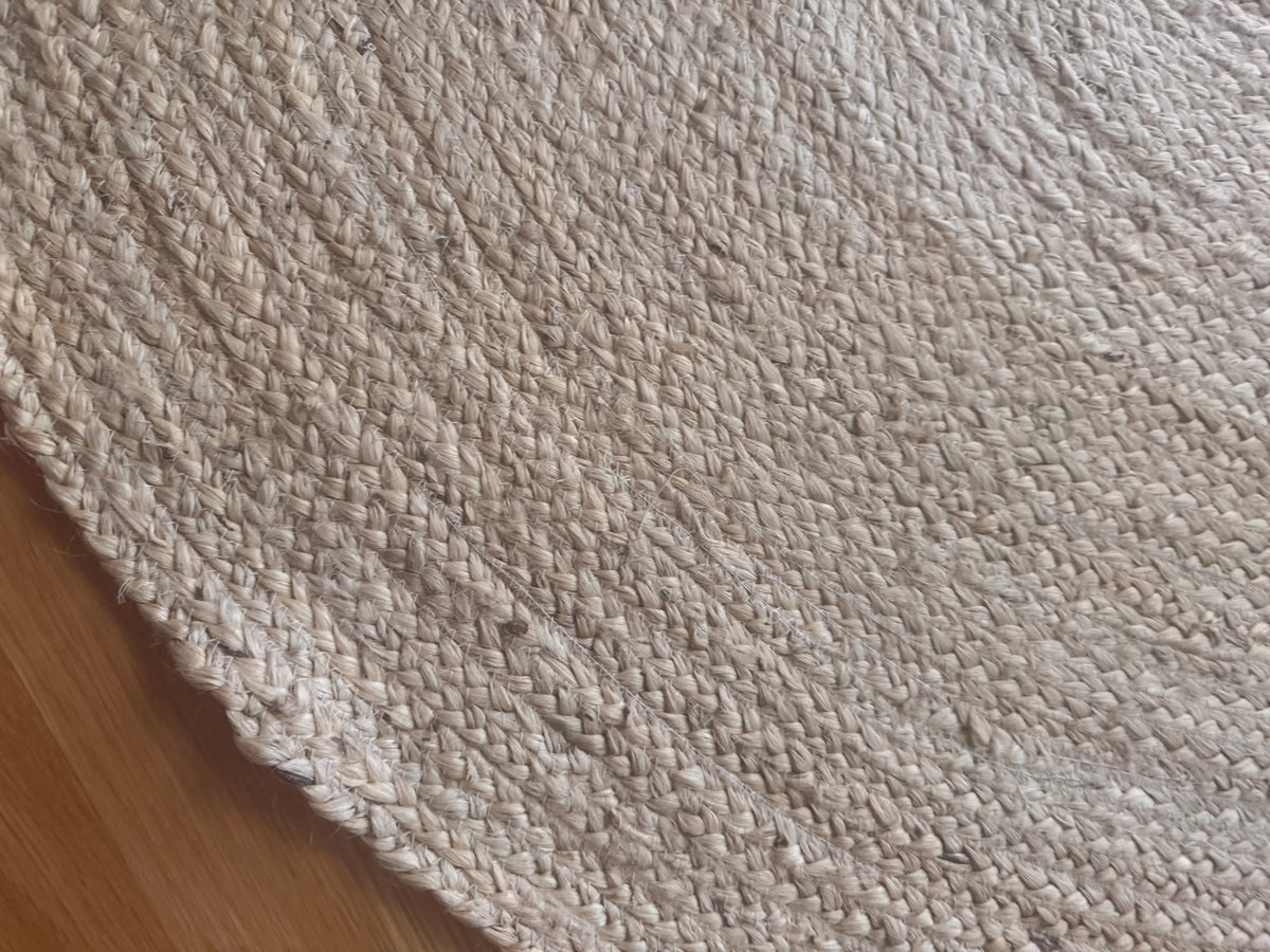 Kerala Natural Round Hand-Braided Jute Rug