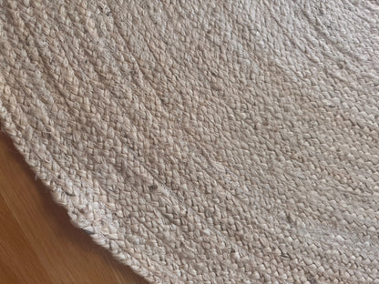Kerala Natural Round Hand-Braided Jute Rug