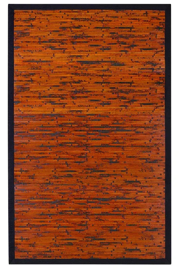 mahogany brick bamboo rug on white background 