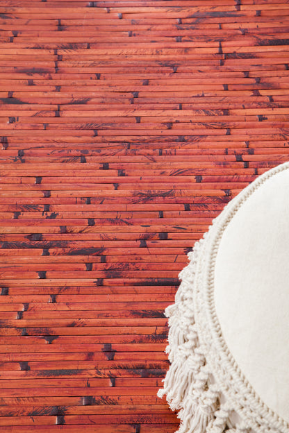 Mahogany Brick Moso Bamboo Rug detail