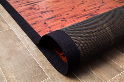 Mahogany Brick Moso Bamboo Rug backing