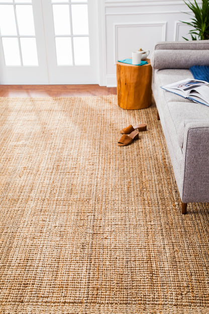 close up of  Andes Natural jute area rug 