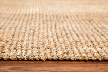 Andes Hand Woven Natural Jute Rug edge detail 2
