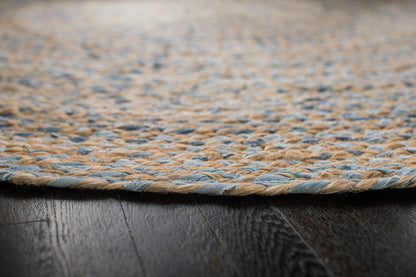 Kerala Hand Braided Denim & Jute Round Rug
