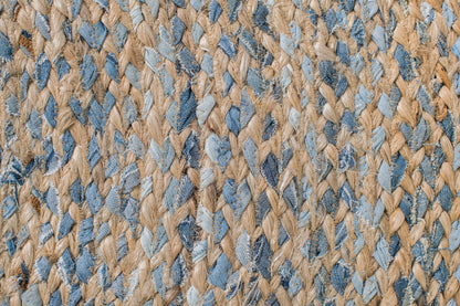 Kerala Hand Braided Denim & Jute Round Rug