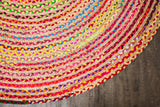 Sunlit Confetti Round Cotton Rug Weave Pattern