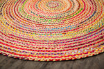 Sunlit Confetti Round Cotton Rug Weave Pattern 