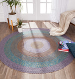 Lilac Bloom Round Jute Area Rug