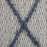 Kingston Ivory with Gray/Blue Diamond Rug