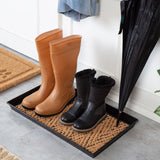 Metal Boot Tray with Black & Tan Coir Insert