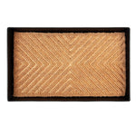 Metal Boot Tray with Rectangle Embossed Tan Coir Insert image 1