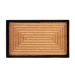 Metal Boot Tray with Tan Rectangle Embossed Coir Insert