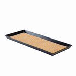 Metal Boot Tray with Blue & Tan Coir Insert