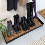 Metal Boot Tray with Black & Tan Coir Insert