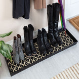 Metal Boot Tray with Black & Ivory Coir Insert