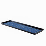 Metal Boot Tray with Ivory & Blue Coir Insert