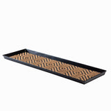 Metal Boot Tray with Tan, Diamond Coir & Rubber Insert